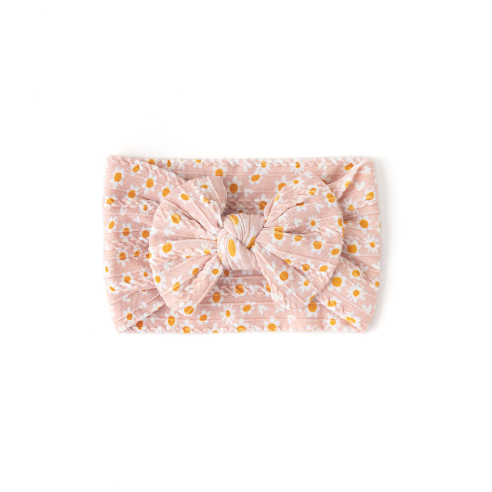 Cable Bow Headband - Flower Bomb for baby, newborn and infant. Cute and beautiful. One size fit all