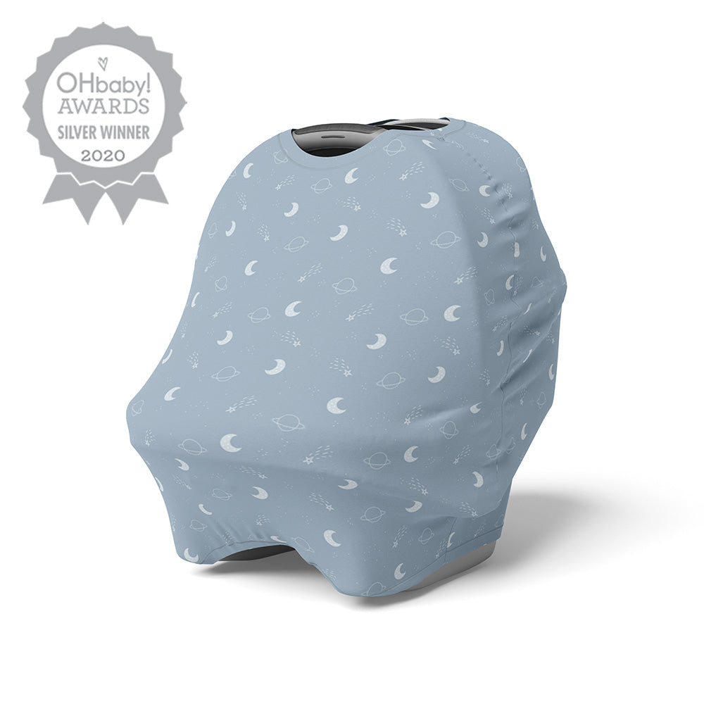 5 in 1 Multi Use Cover - Galaxy Quest - Capsule Cover, Highchair Cover, Shopping Trolley Cover, Breastfeeding Cover, Infinity Scarf | modandtod.com