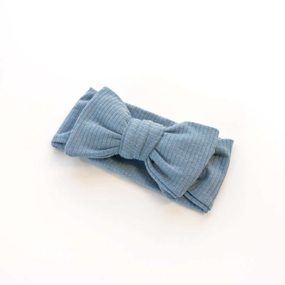 MOD AND TOD Ribbed Bow Headband | Ocean for baby