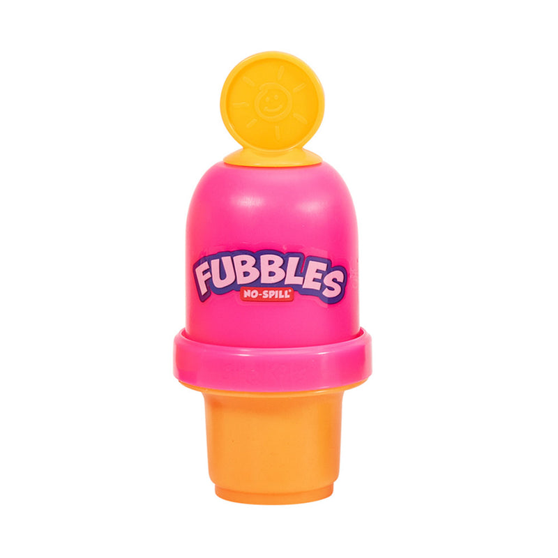 Fubbles No-Spill Bubble Tumbler lets kids have more bubble fun without the mess.  Designed to prevent accidental bubble spills during active play, the Fubbles No-Spill Bubble Tumbler lets kids blow bubbles without spilling the solution.