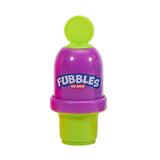 Fubbles No-Spill Bubble Tumbler lets kids have more bubble fun without the mess.  Designed to prevent accidental bubble spills during active play, the Fubbles No-Spill Bubble Tumbler lets kids blow bubbles without spilling the solution.