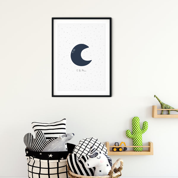 To The Moon wall print art for baby nursery or children's bedroom