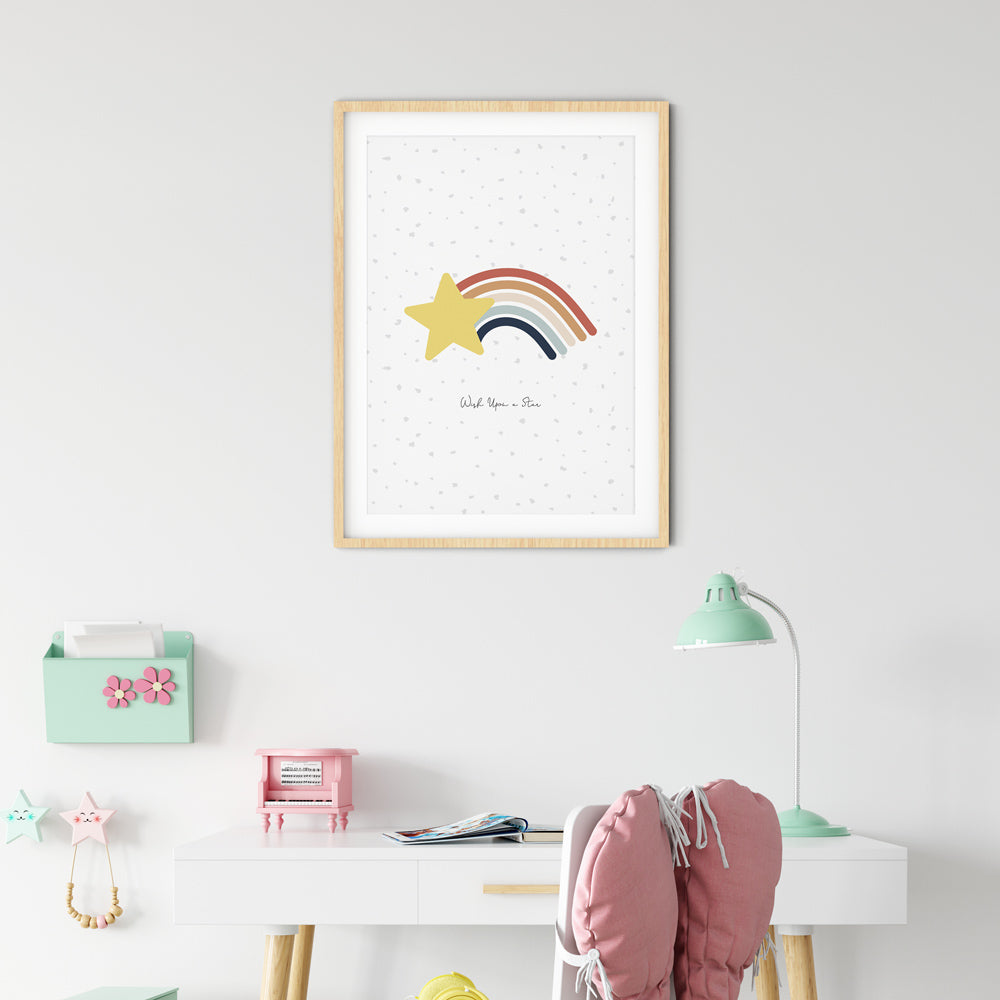 Shooting Star wall print art for baby nursery or children's bedroom