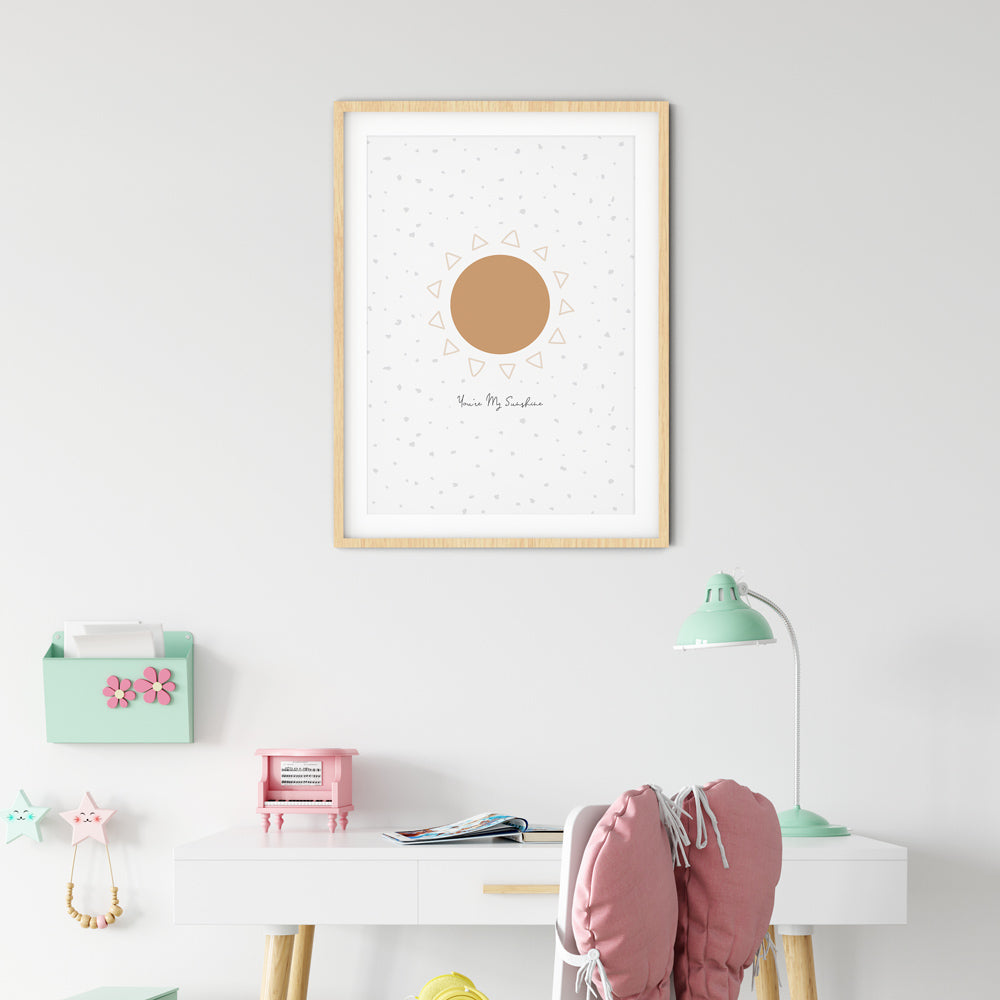 You're My Sunshine wall print art for baby nursery or children's bedroom