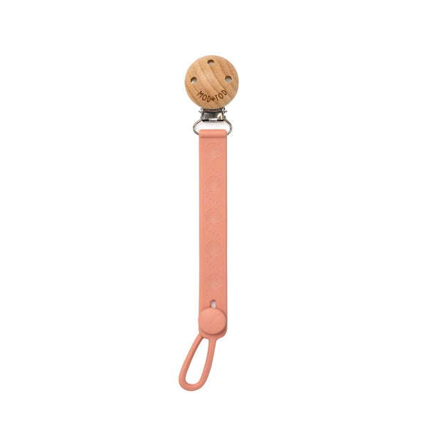 MOD & TOD Silicone Pacifier Clips for baby | Rose Pink
