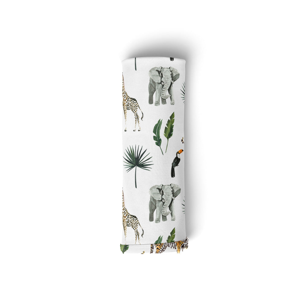 Mod & Tod Baby Stretchy Swaddle Wrap Organic Cotton - Safari - Animals