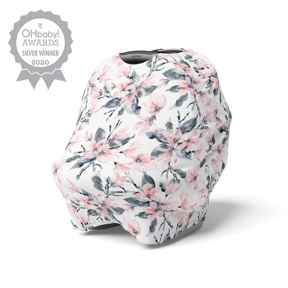 5 in 1 Multi Use Cover - Watercolour Blossom - Capsule Cover, Highchair Cover, Shopping Trolley Cover, Breastfeeding Cover, Nursing Scarf