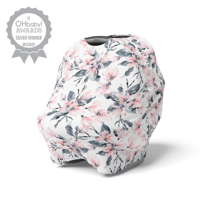 5 in 1 Multi Use Cover - Watercolour Blossom - Capsule Cover, Highchair Cover, Shopping Trolley Cover, Breastfeeding Cover, Nursing Scarf