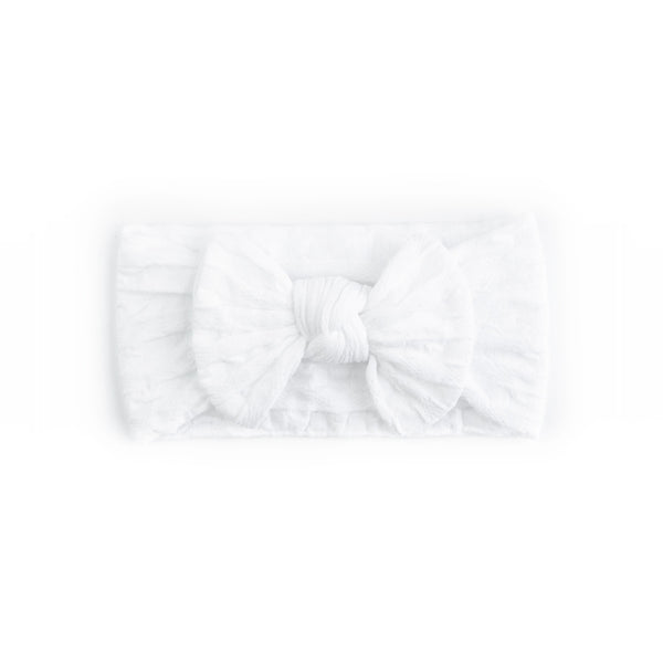 Waffle Bow Headbands - White - Baby Girl 