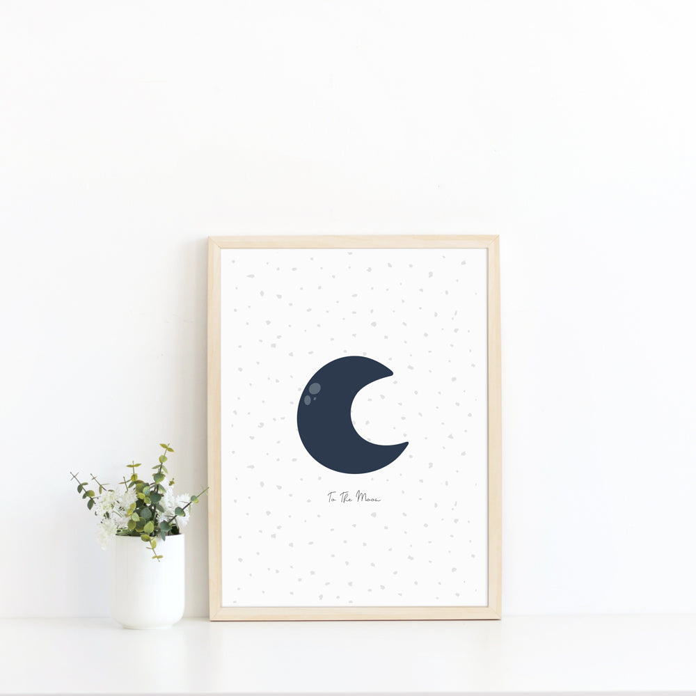 To The Moon wall print art for baby nursery or children's bedroom