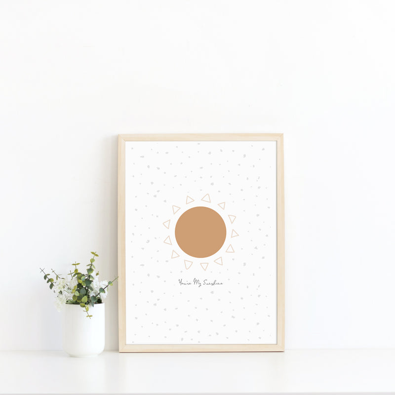 You're My Sunshine wall print art for baby nursery or children's bedroom