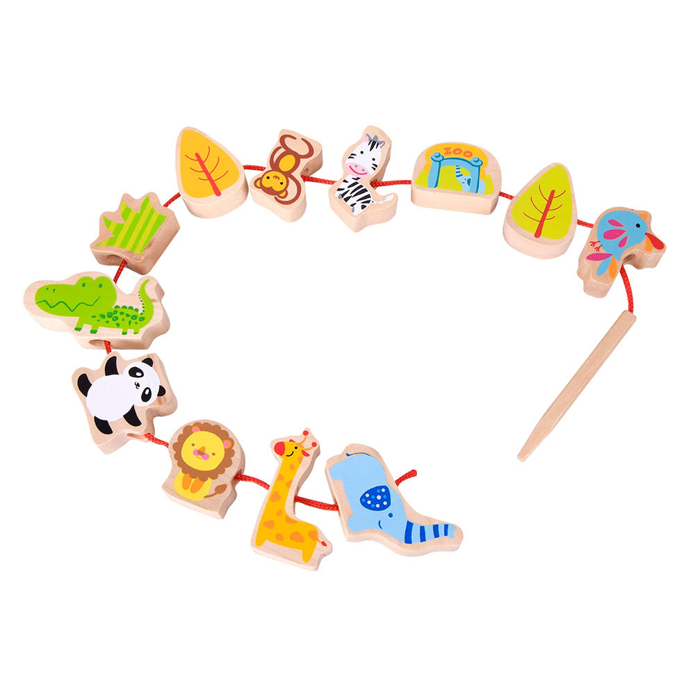 Classic World wooden Zoo Beads for toddler and kids