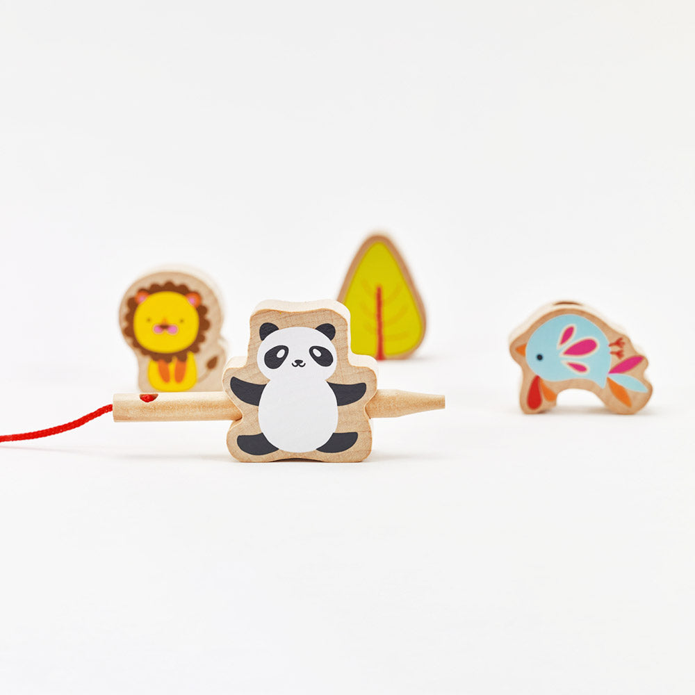 Classic World wooden Zoo Beads for toddler and kids