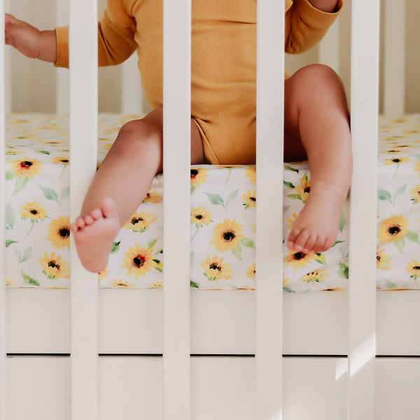 Mod and Tod Organic Cotton Fitted Cot Sheets | Sunflower