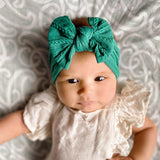 Cable Bow Headband - Jade for girls baby and toddlers. Cute, pretty and beautiful accessories 