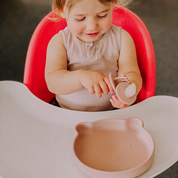 Mini Silicone Cutlery Set | Blush Pink for baby, infant, toddlers and kids feeding and baby led weaning