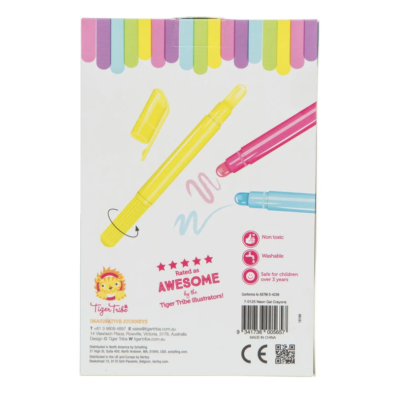 Neon Gel Crayons for toddlers and kids for art, craft, drawing and colouring